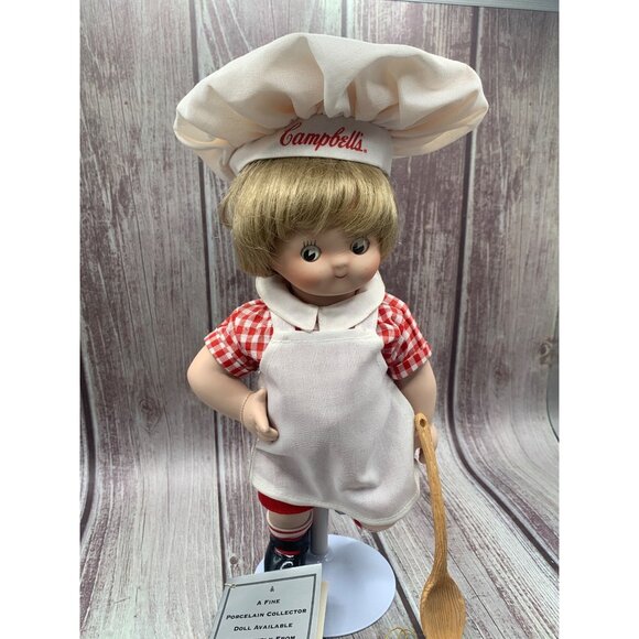 Campbell's Soup Kids Dancing Chef Porcelain Doll 1996 Limited Edition Loveless 1 - Picture 2 of 16
